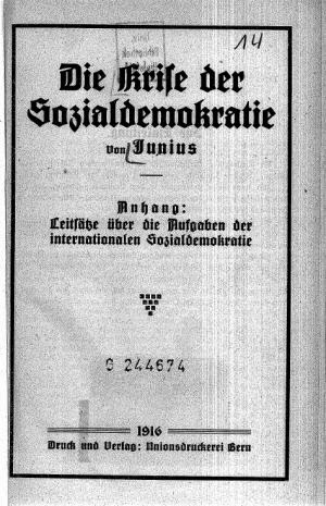 The Junius Pamphlet - The Crisis of German Social Democracy